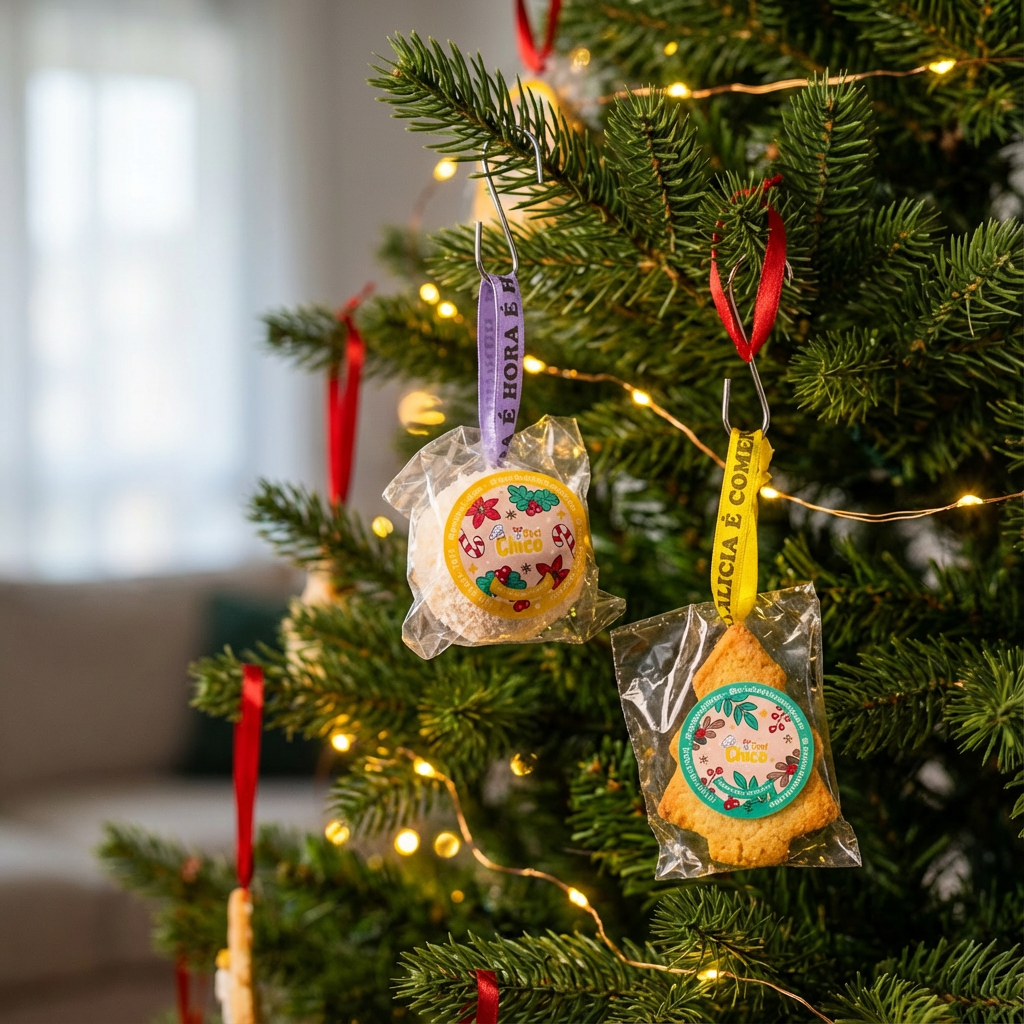 Mimos de Natal - Enfeite comestível Biscoito de árvore