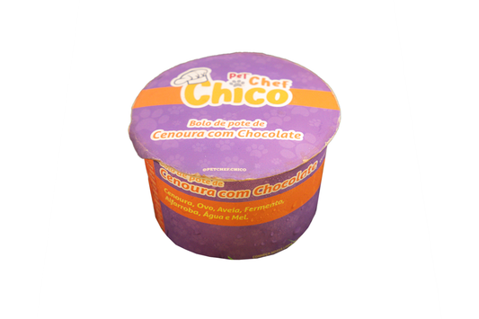 Bolo de Cenoura c/ Chocolate -  Petisco Natural para Cães e Gatos